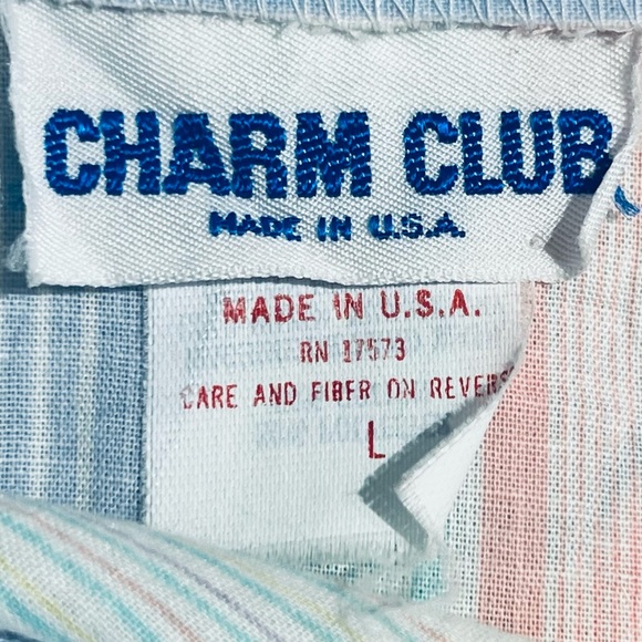 VINTAGE Charm Club Boho Midi Sleeveless Buttons Down Shirt Dress Size Large - Picture 10 of 16